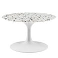 thumbnail image 2 of Modway Lippa 28" Round Terrazzo Coffee Table in White White, 2 of 7