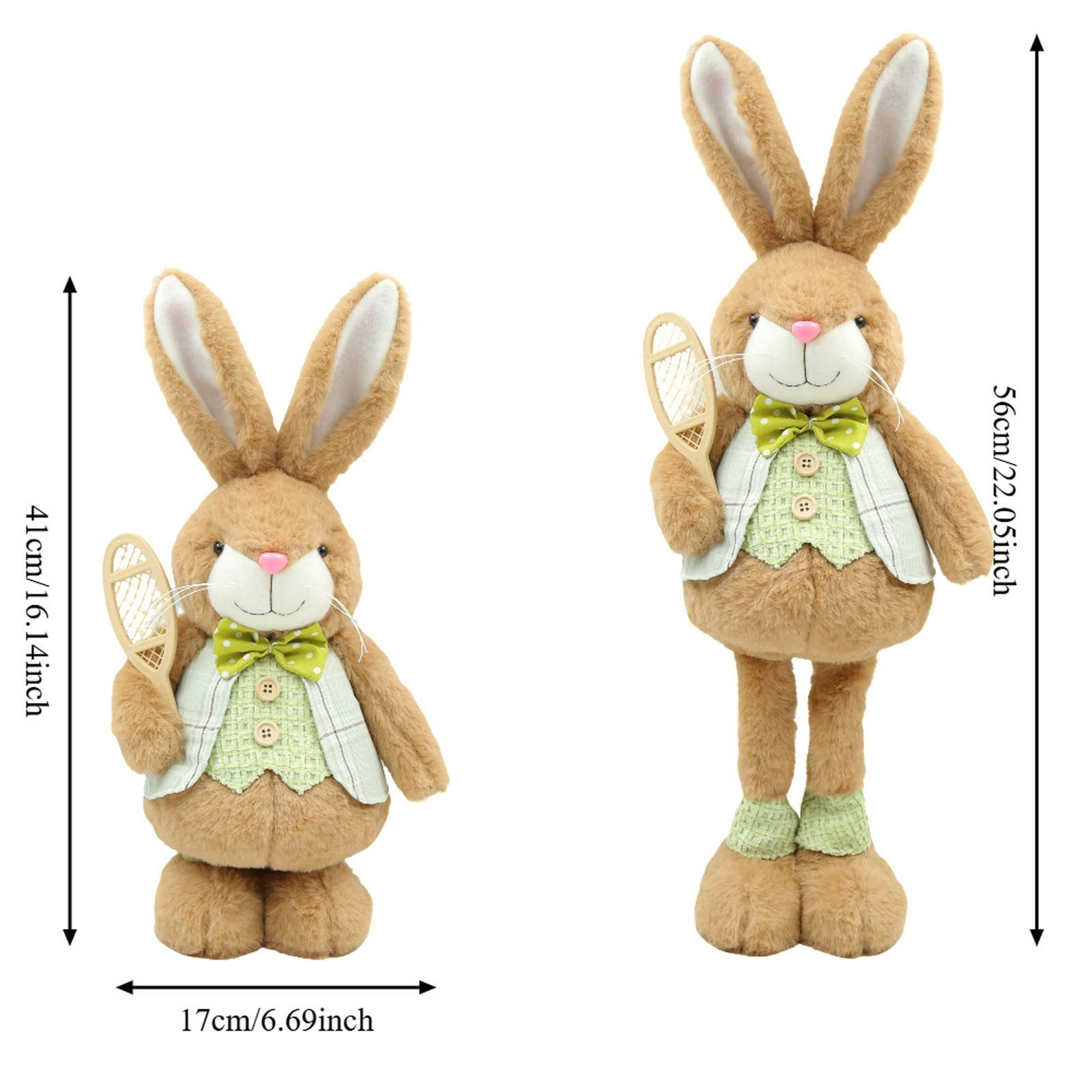 Pull Leg Plush Easter Bunny Toy, Stretchy Rabbit Doll with Long Ears, Pink Fluffy Stuffed Animal for Desktop Decoration, Cute Home Spring Decor, Easter Basket Stuffers