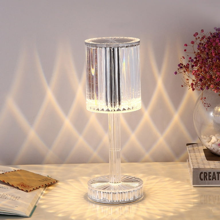 Crystal Table Lamp Dimmable Light, Usb Rechargeable Lamp For Bedroom, Small  Table Lamp For Bedroom Living Room, Decorative Night Lamp Gift For Girls