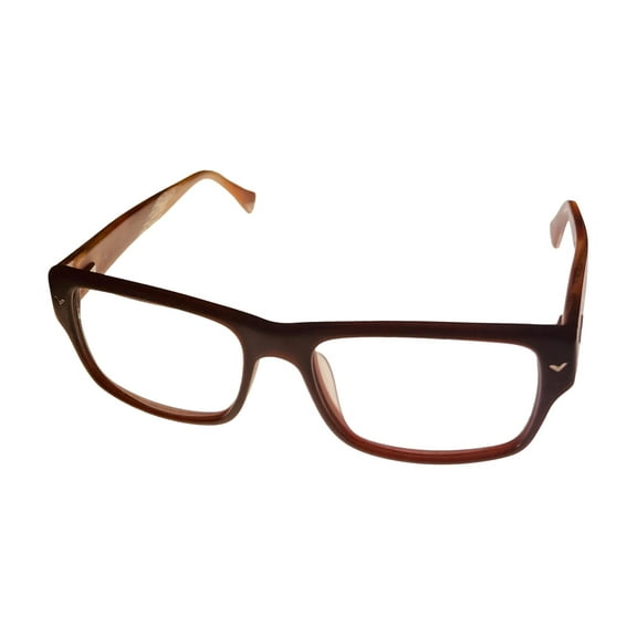 Police Mens Plastic Rectangle Eyeglass Frames, V1766 958, MT Brown Stripe, 53mm