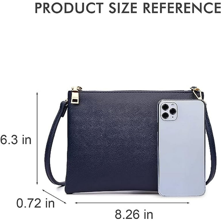 AMELIE GALANTI Small Medium Size Crossbody Bag purse for Women,leather  Shoulder handbag with Adjustable Strap (1-Black): Handbags