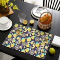 thumbnail image 3 of Lemon Table Mats for Summer Decor, Set of 6 Flax Linen Heat Resistant and Wrinkle Free, Bright Citrus and Flower Pattern for Lemon Lovers Dining Setup, 3 of 5