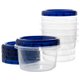 thumbnail image 1 of Contenedores de delicatessen PLASTICPRO 480 ml (16 oz) transparentes con tapa azul x5, 1 of 8