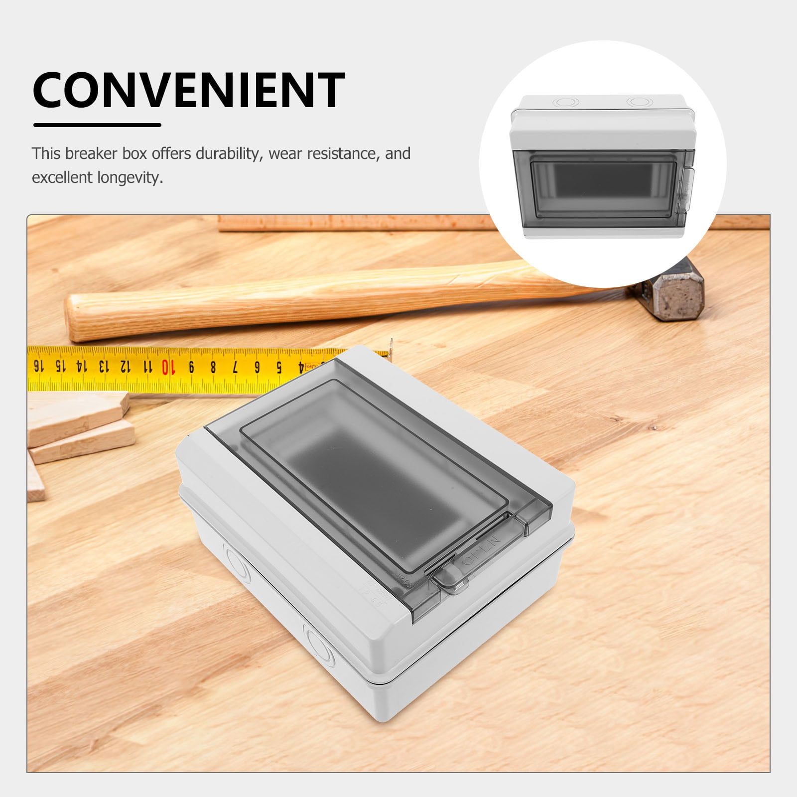 STRANDCHIC Compact Outdoor Electrical Box Weatherproof Plastic Enclosure with Clear Cover