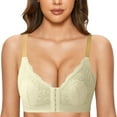 thumbnail image 3 of Gibobby Brasier de Cierre Frontal, cómodo sujetador con hebilla frontal, ropa interior femenina de tamaño(Beige,90D), 3 of 4
