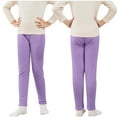thumbnail image 5 of Jinhomg Fleece Lined Leggings Kids Winter Thick Thermal Tights for Girls Elastic Wasit Full Length Pants Purple (3-12 Years), 5 of 7