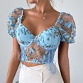 thumbnail image 1 of Foreign Trade New Spice Girls Backless Perspective Butterfly Embroidered Strap Stitching Mesh European and American Small Vest 10622, 1 of 7
