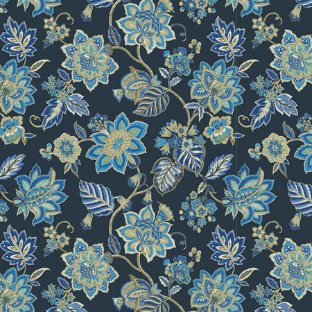 Waverly Inspirations FLORAL BLUE 100% Cotton Duck Fabric 45’’ Wide, 180 Gsm, Quilt Crafts Cut By The Yard