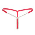 thumbnail image 1 of TiaoBug Women's Pearls Massage Chain G-string Underwear Low Rise Brief Thong Lingerie Red One_Size, 1 of 6