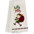 thumbnail image 6 of Set of 6, 100% Cotton Assorted Funny Christmas Kitchen Towels with Sentiments on White  Dark Linen Soft and Absorbent Tea Towels/Kitchen Towel Size: 15” x 25"., 6 of 7