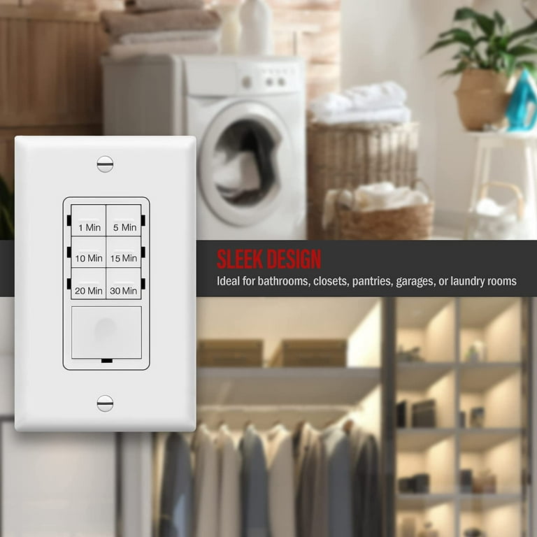 ENERLITES 15 Amp 240Minute Indoor InWall Push Button, 45 OFF