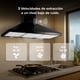 thumbnail image 5 of Campana para cocina de pared piramidal 90 cm Acero Inoxidable, 3 Velocidades, Doble Filtro de malla lavable y Filtro de carbón activado, Luz LED, Extrae y Purifica Negro AVERA CEP90N, 5 of 10