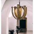 thumbnail image 3 of Cal Lighting Padova 6-Light Metal & Wood Chandelier in Black/Oak, 3 of 3