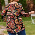 thumbnail image 5 of TQWQT Women's Plus Size 3/4 Sleeve Floral Tunic Top - Soft Stretchy Fabric, High-Low Hem, Casual Loose Swing Blouse for Leggings/Jeans 3XL, 5 of 5
