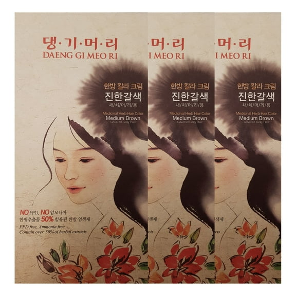 Daeng Gi Meo Ri Hair Color Medium Brown (3 PACK)