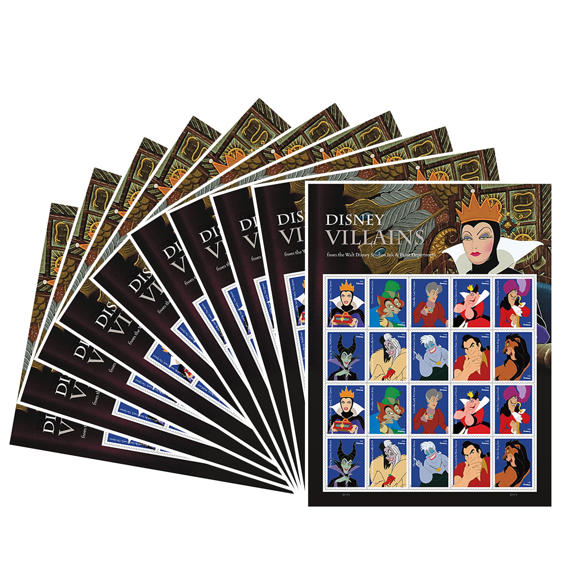 Walt Disney Villains 10 Sheets of 20 Forever USPS First Class one Ounce