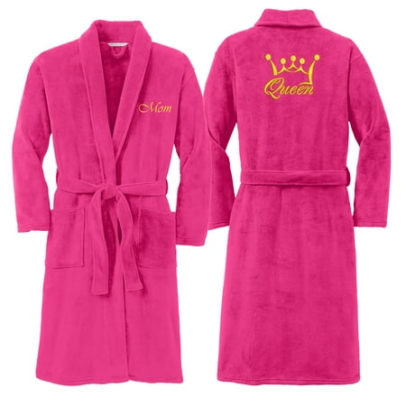 Premium Women Plush Robe Embroidered Queen Luxurious, Super Soft, Comfortable