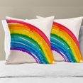 thumbnail image 3 of Rainbow Pillow Covers 18x18 Inch Set of 2 Watercolor Rainbow Home Decor Throw Pillow Case LGBT Gay Pride Cotton Linen Cushion Cover for Sofa Couch Bedroom, 3 of 6