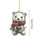 thumbnail image 3 of Lindo colgante de oso acrílico con bufanda, divertido oso, decoración navideña, 3 of 3