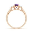 thumbnail image 2 of ANGARA Natural 0.45 Ct. Amethyst with Diamond Classic Ring in 14K Rose Gold for Women (Ring Size: 11), 2 of 8