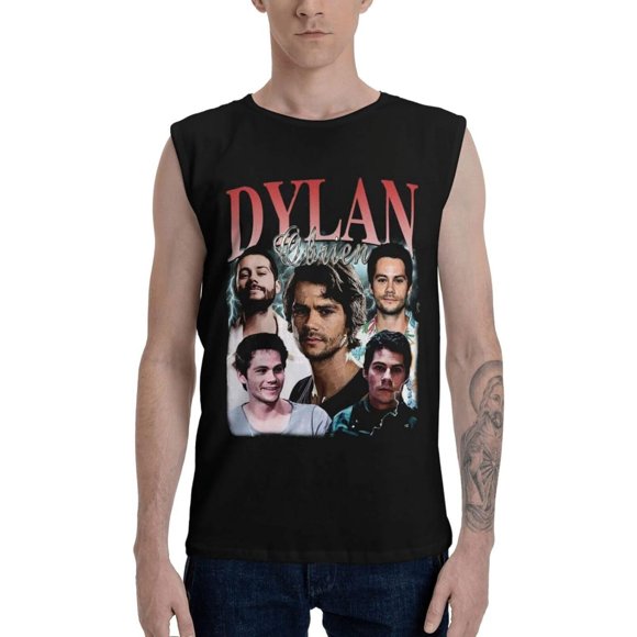 Dylan Obrien Débardeur d'Entraînement pour Hommes Sans Manches T-Shirt Muscle Décontracté Doux pour Hommes Noir