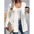 thumbnail image 4 of Women'S Light-Weight Cardigan Open Front Casual Long Sleeve Knit Sweater with Pockets Black XL, 4 of 6