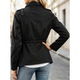 thumbnail image 5 of Long Sleeve Women Spring Fall Solid Color Zipper Coat Stand Collar Casual Military Anorak Jackets with Pocket, 5 of 6