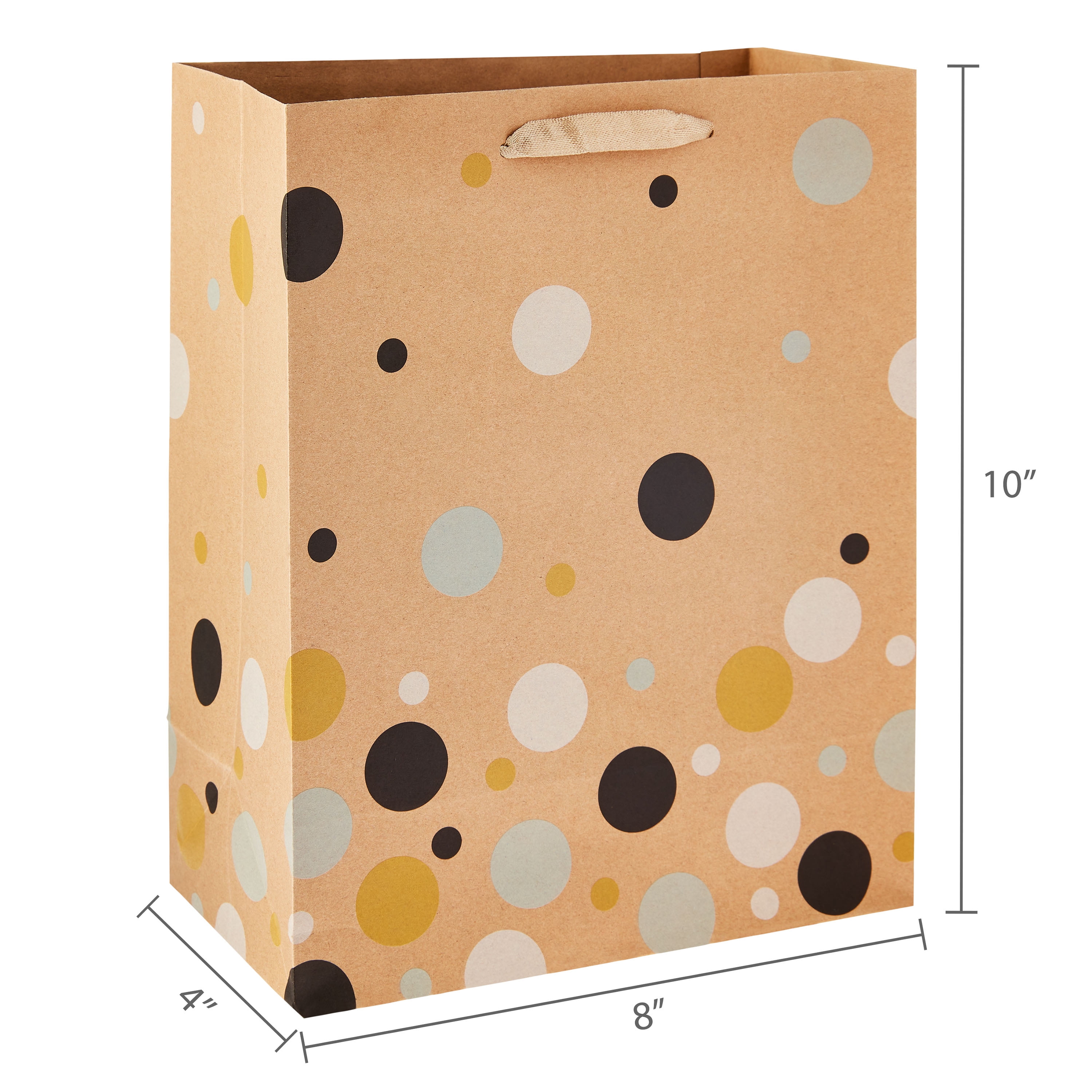 Hello Hobby Large Brown Dots Paper Bags, 8" x 10", 13 Count
