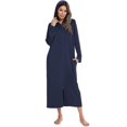 thumbnail image 1 of Womens Zip Up Robe Nightgown Long Hooded Sweatshirt Bathrobe Long Sleeve Housecoat Lounger With Pockets, 1 of 4