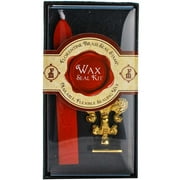 JAM Letter A Wax Seal Set, 1/Pack, Brass Stamp & Red Wax Stick