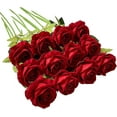 thumbnail image 2 of Levinis 12 Pcs Artificial Rose Flowers Blossom Red Rose Flowers Real Touch Silk Faux Roses with Long Stem Rose Bouquets for Home Decoration Wedding Party Garden Floral Decor Valentine's Day Gift, 2 of 6