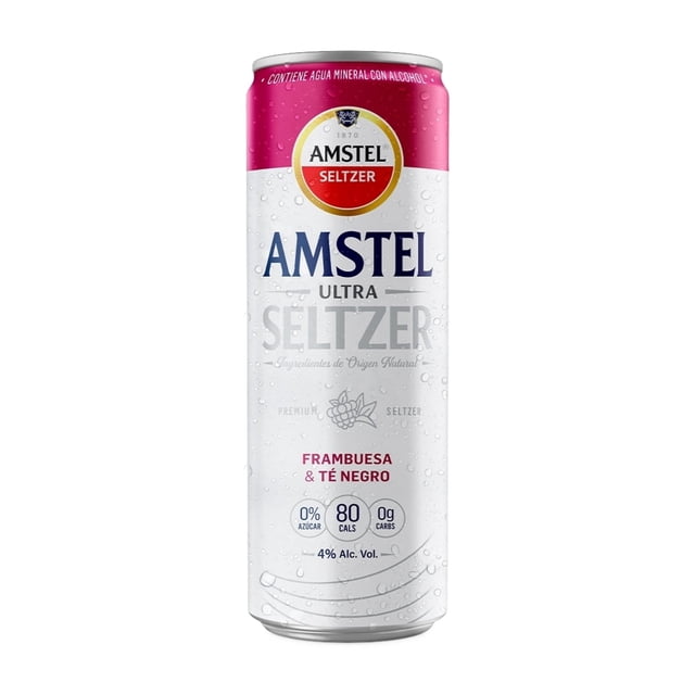 Bebida alcohólica Amstel Ultra Seltzer Lata frambuesa y té negro 355 ml