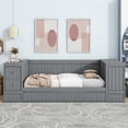 thumbnail image 3 of Triple Tree Wooden Twin Daybed with Trundle, Gray, 3 of 9
