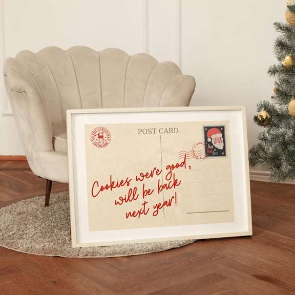 YaHaku Santa’s Note – Retro Christmas Postcard Poster for Holiday Wall Decor & Seasonal Gifting
