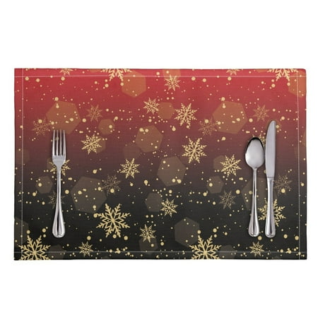 

Bivenant Store Home Placemats Christmas Theme Placemats Heat-Resistant Placemats Stain Resistant Anti-Skid Placemats for Kitchen Table Washable Durable PVC Table Mats 18”x12”