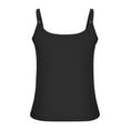 thumbnail image 6 of Pincandy Women's Fashionable And Sexy Camisole Round Neck Solid Color Basic Double Lined Scoop Neck Tank Tops Adjustable Cami Tank Summer Sleeveless Tops,Black,S, 6 of 6