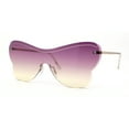 thumbnail image 2 of Womens Shield Oversize Large Butterfly Shape Hippie Sunglasses Gold Purple Yellow, 2 of 4