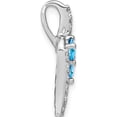 thumbnail image 2 of 14K White Gold Blue Topaz And Diamond Chain Slide (Width 9.25) (Length 22.3) - Jbsp, 2 of 5
