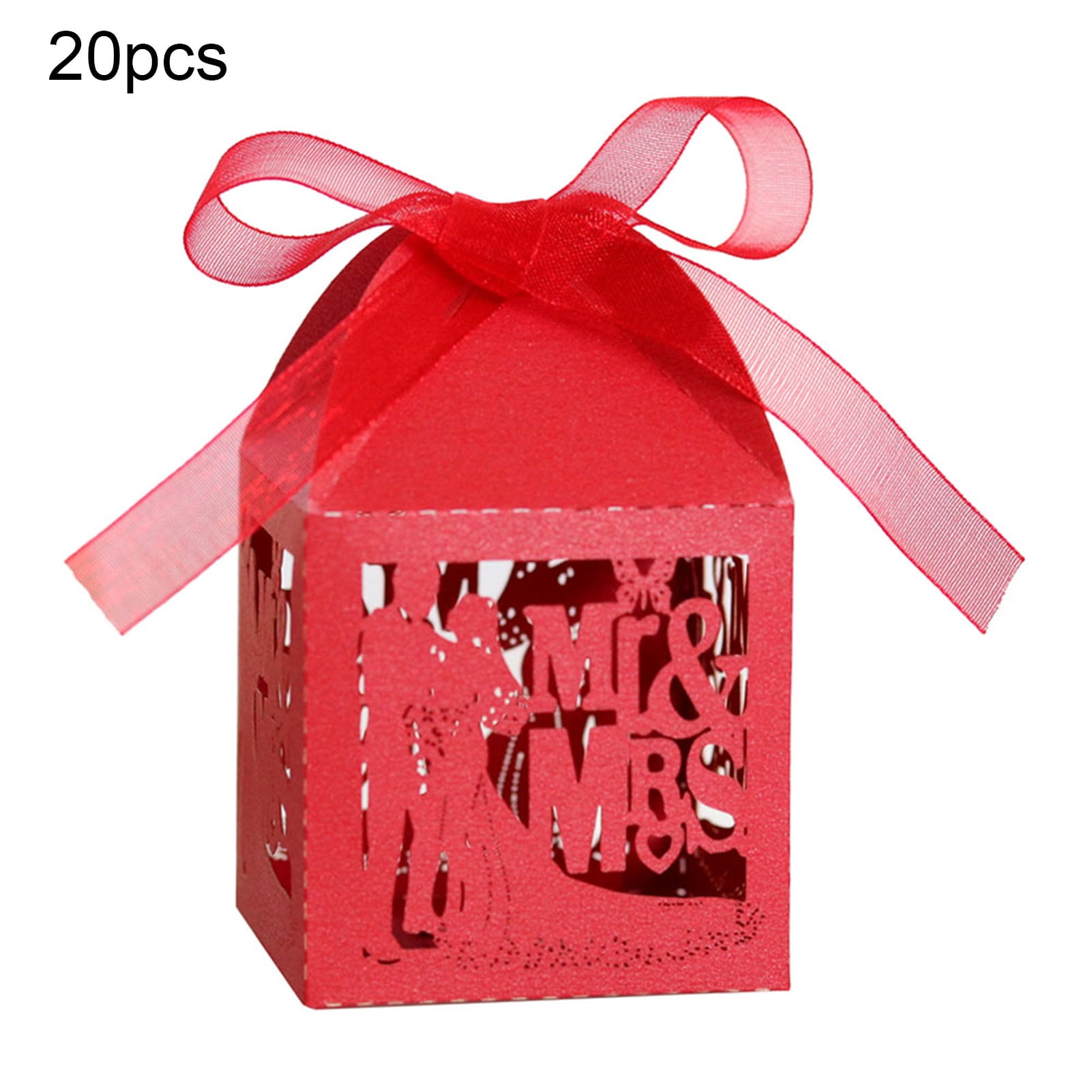20Pcs Rose Laser Cut Wedding Party Favor Boxes,Candy Boxes Chocolate