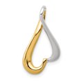 thumbnail image 1 of 14k Two Tone Gold Slide Necklace Charm Pendant Omega, 1 of 6