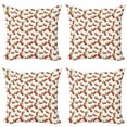 thumbnail image 1 of Ambesonne Fruit Throw Pillow Cover 4 Pack, Cherry Fruit Pattern, 16", White Vermilion Green, 1 of 2