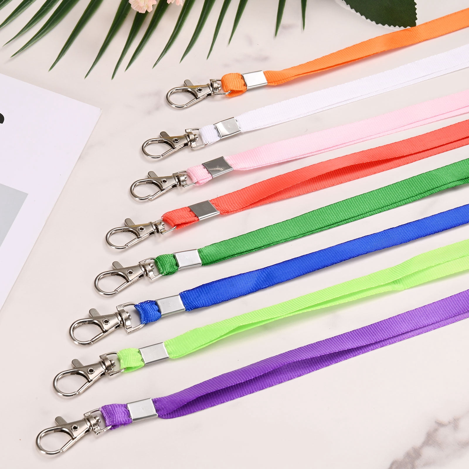 Uxcell 100-Pack Lanyards for ID Badges, Brown 0.4 in Wide Keychain Flat Neck Lanyard Strap with Swivel Hook Clip ID Holder Folder