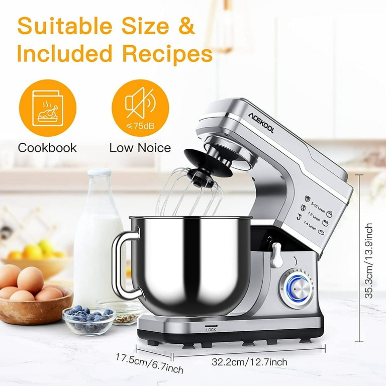 Samsaimo Stand Mixer,6.5-QT 660W 10-Speed Tilt-Head Food Mixer