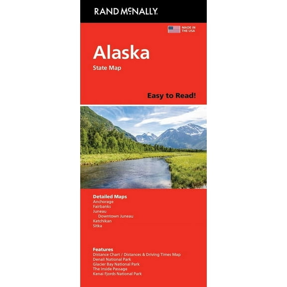 Rand McNally Easy to Read: Alaska State Map, (Paperback)