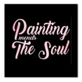 thumbnail image 1 of DistinctInk Custom Bumper Sticker - 4" x 4" Decorative Decal - Black Background - Painting Mends the Soul, 1 of 2