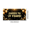 thumbnail image 3 of Golden Cheers to 21 Years Celebration Backdrop with Balloons Streamers Stars Photography Props Party Banner Decorations Birthday Supplies, 3 of 8