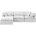 thumbnail image 3 of Meridian Furniture Indulge 105" Linen Fabric L-Shaped Modular Sectional in White, 3 of 9