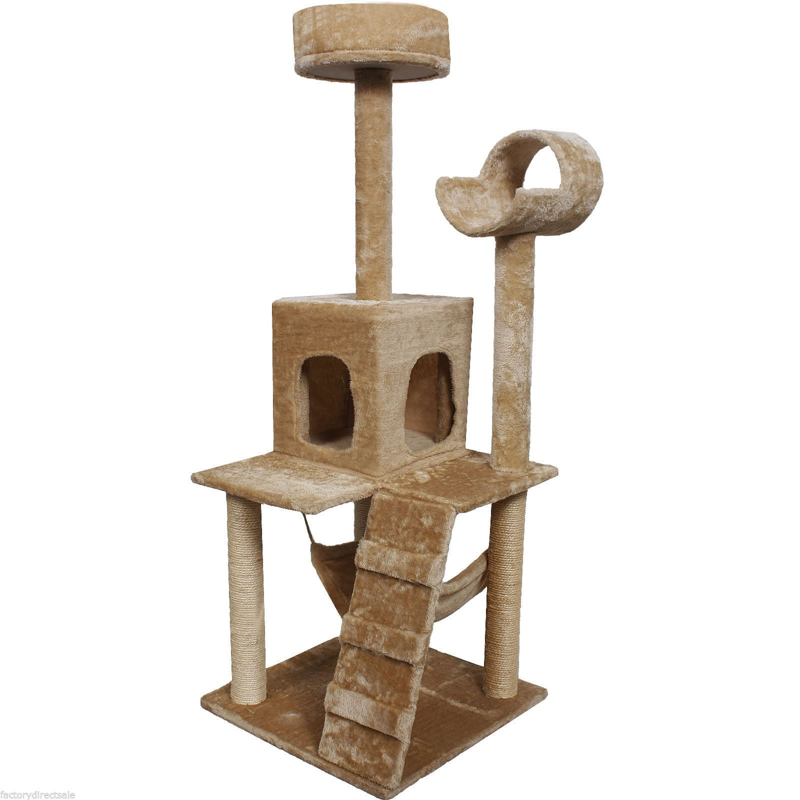 52"In/Outdoor Tower Condo Furniture Scratching Ladder Pet Cat Tree Toy Exquisite 