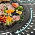 thumbnail image 4 of MEETWARM Outdoor 35.4" Lazy Susan Turntable for Table, All Weather Cast Aluminum Large Round Serving Plate Tabletop Rotating Tray with 2" Umbrella Hole, Silent & Smooth Spin, Dark Bronze, 4 of 8