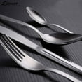 thumbnail image 3 of Spencer Rainbow Buffet Flatware Set, 4 Piece Stainless Steel Dinner Steak Knife Fork Tea Spoons Utensils Cutlery Service for 1 "Silver", 3 of 5